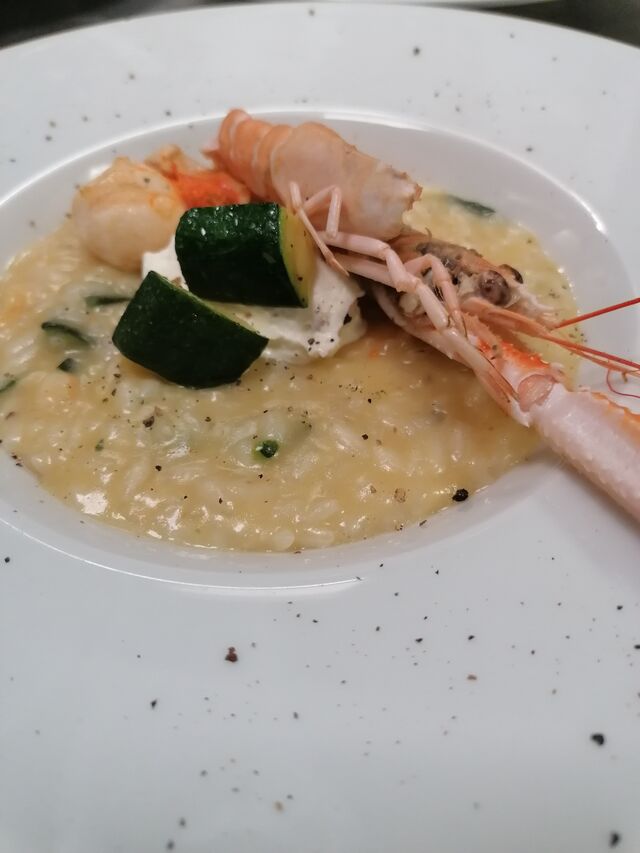 risotto scampi e burrata 