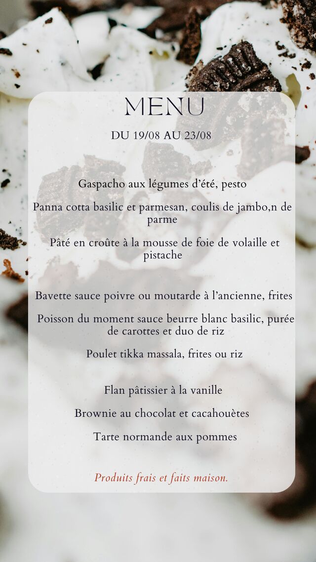 Menu du 19/08/25 au 23/08/25