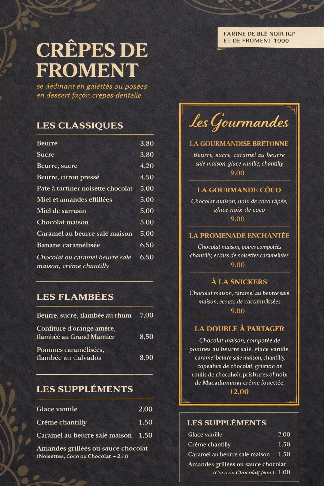 Nos crêpes de froment