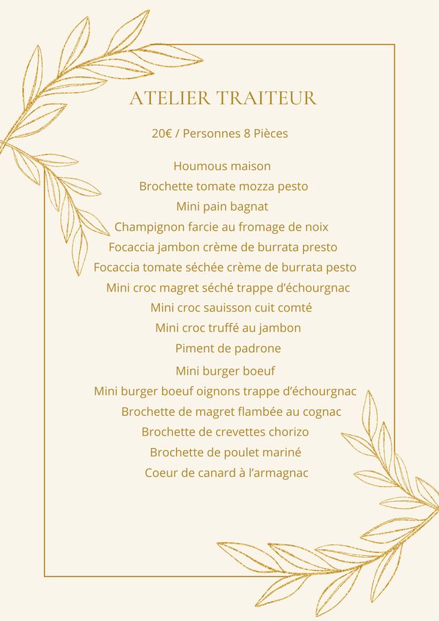LA CARTE TRAITEUR