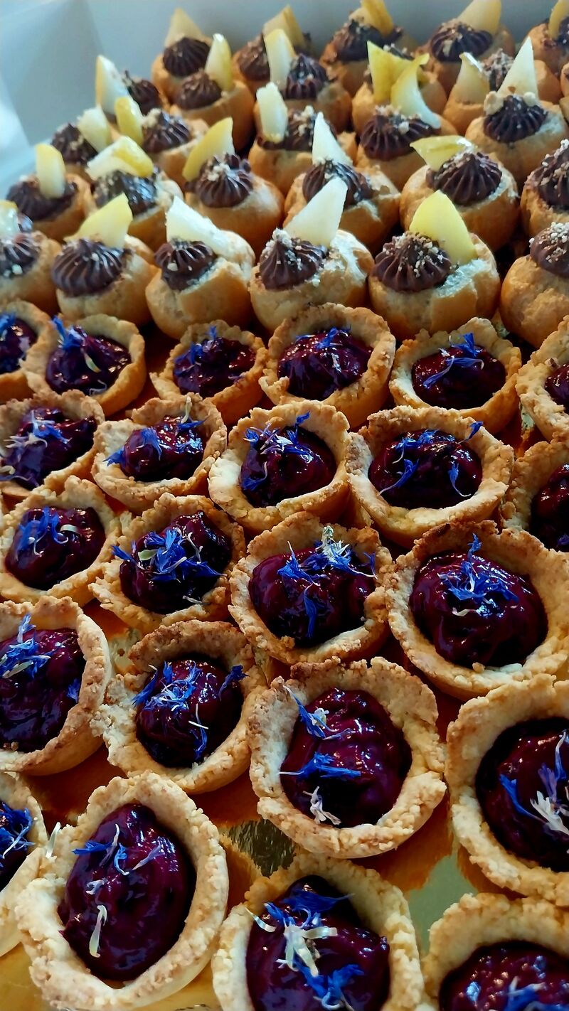 Tartelettes sablées sans gluten, curd de cassis