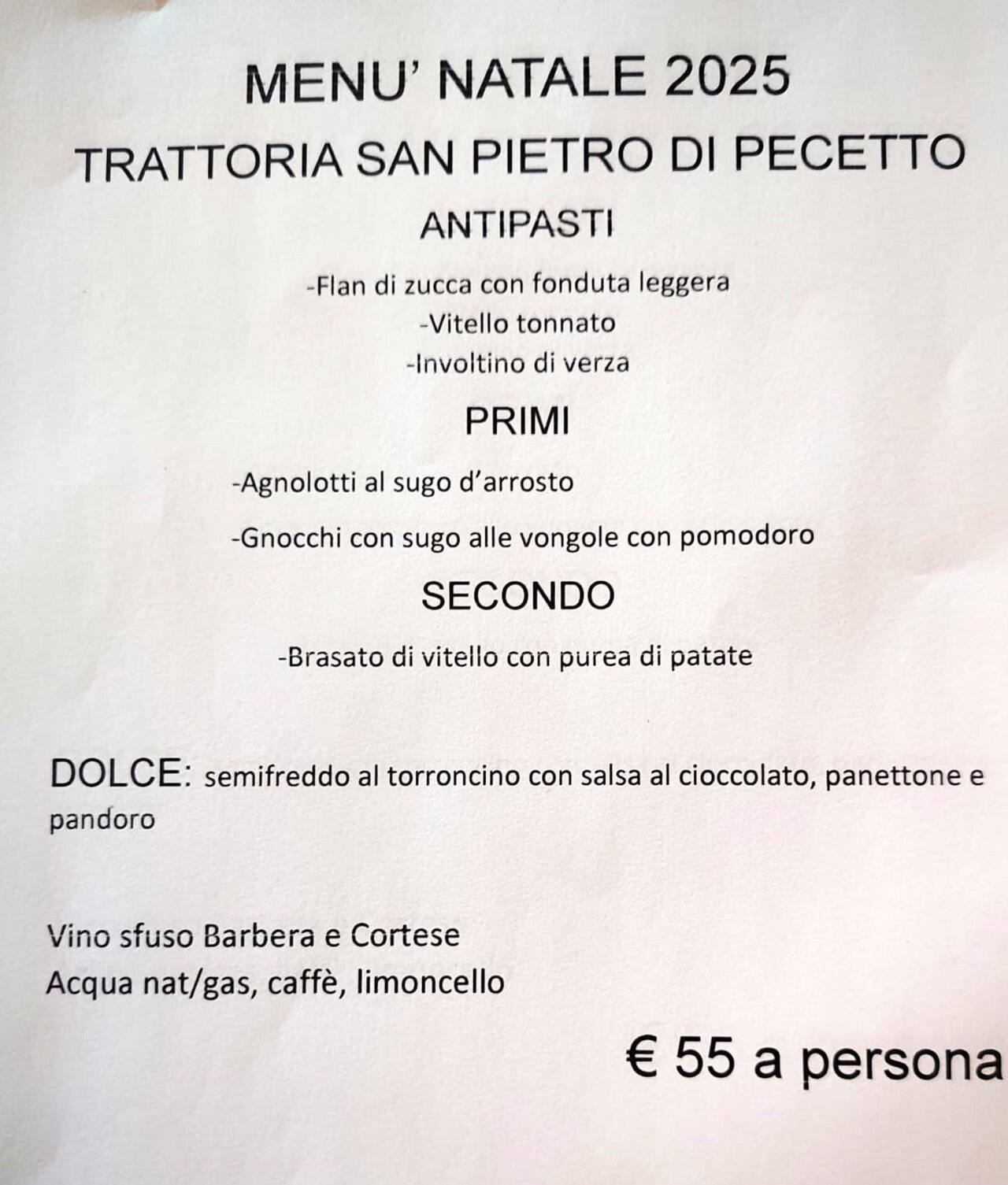 ✨ Menù di Natale 2025 – La Trattoria San Pietro ✨