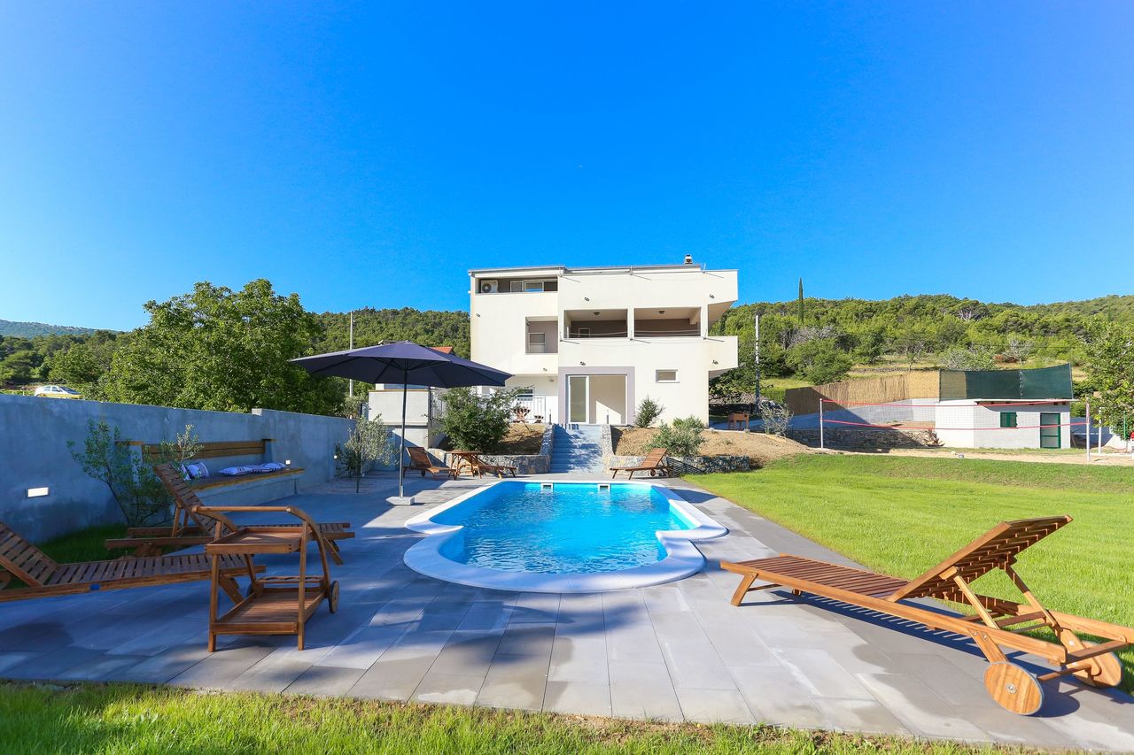 Pool and Volleyball court