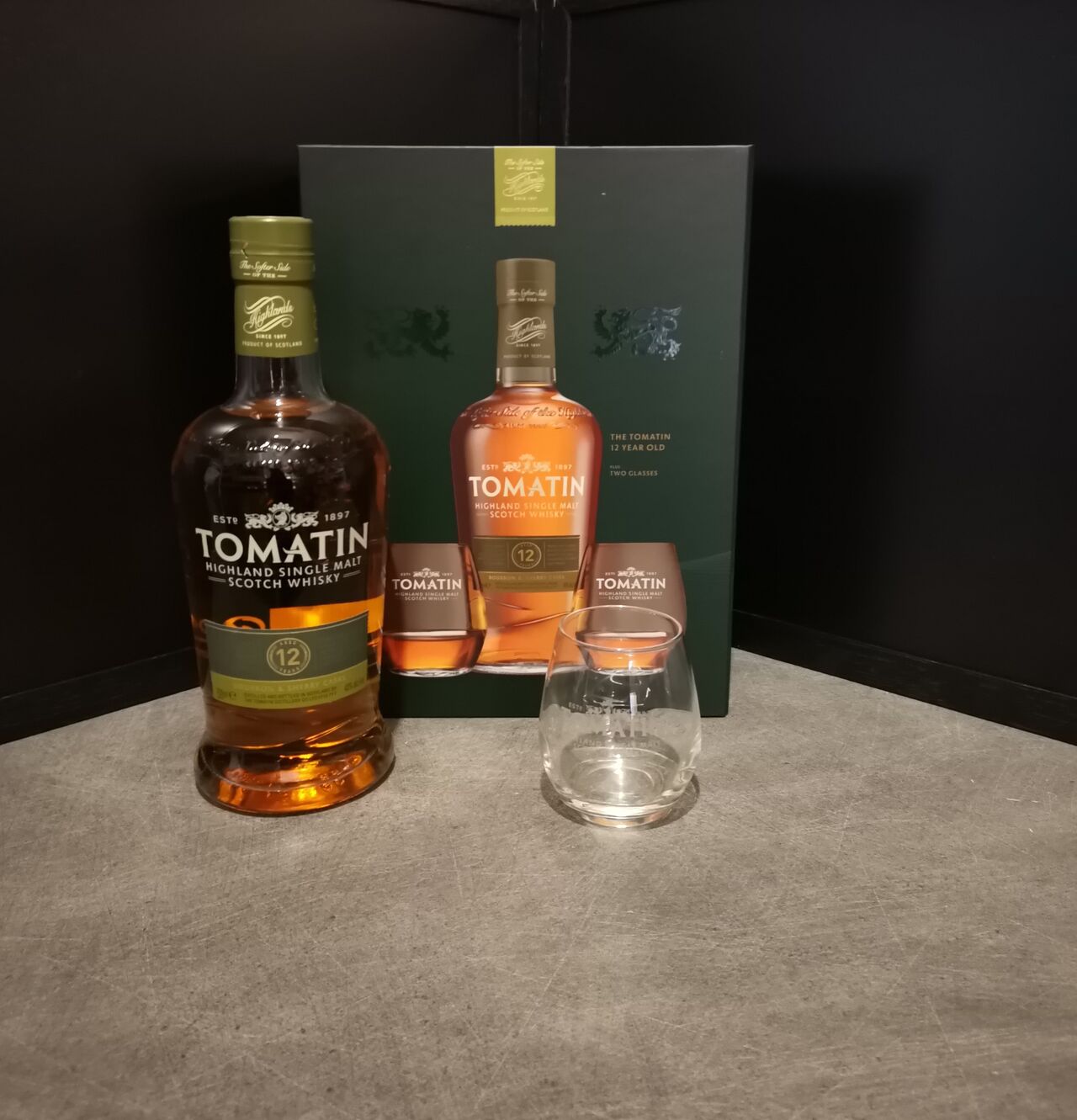 Coffret Tomatin 12 ans d'âge avec 2 verres=plus en stock