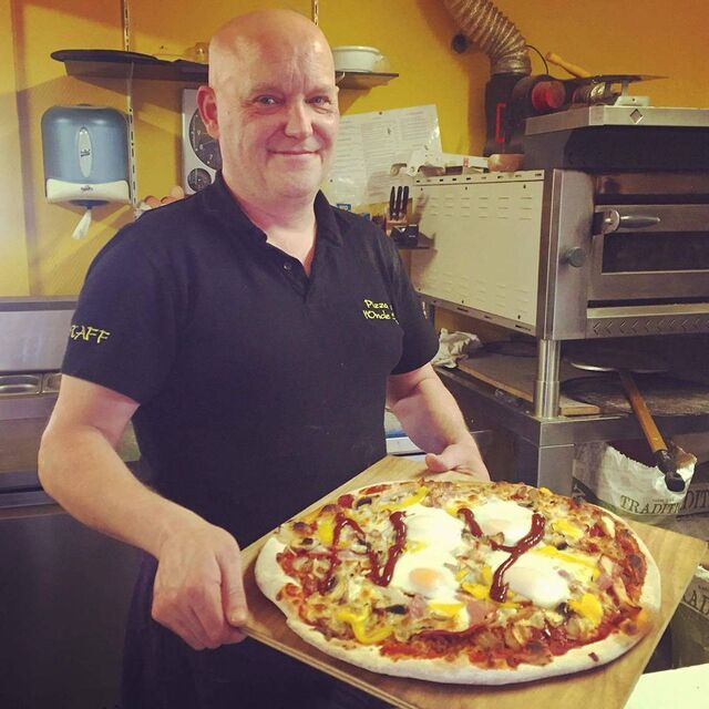 Et les pizzas par le chef