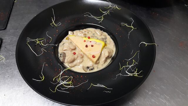 Ris de veau et foie gras maison