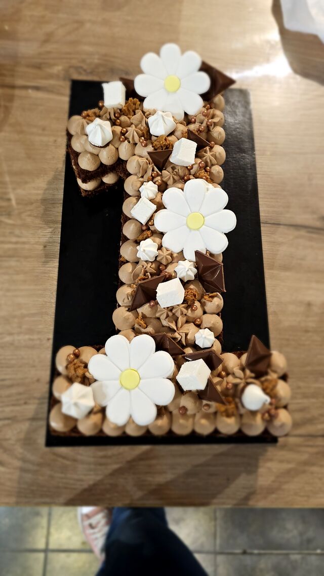 Number cake chocolat 