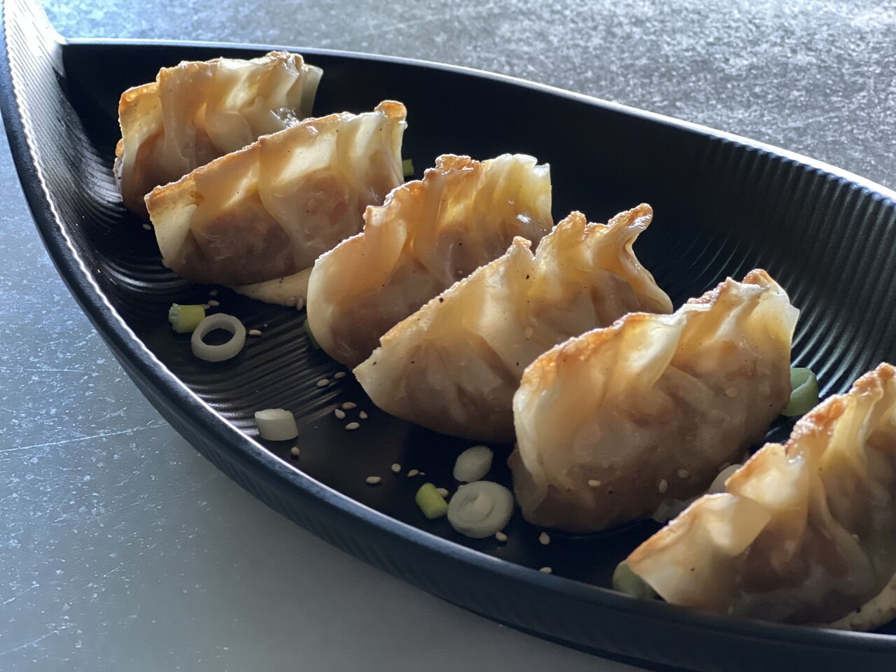 Gyozas de gambas pil pil