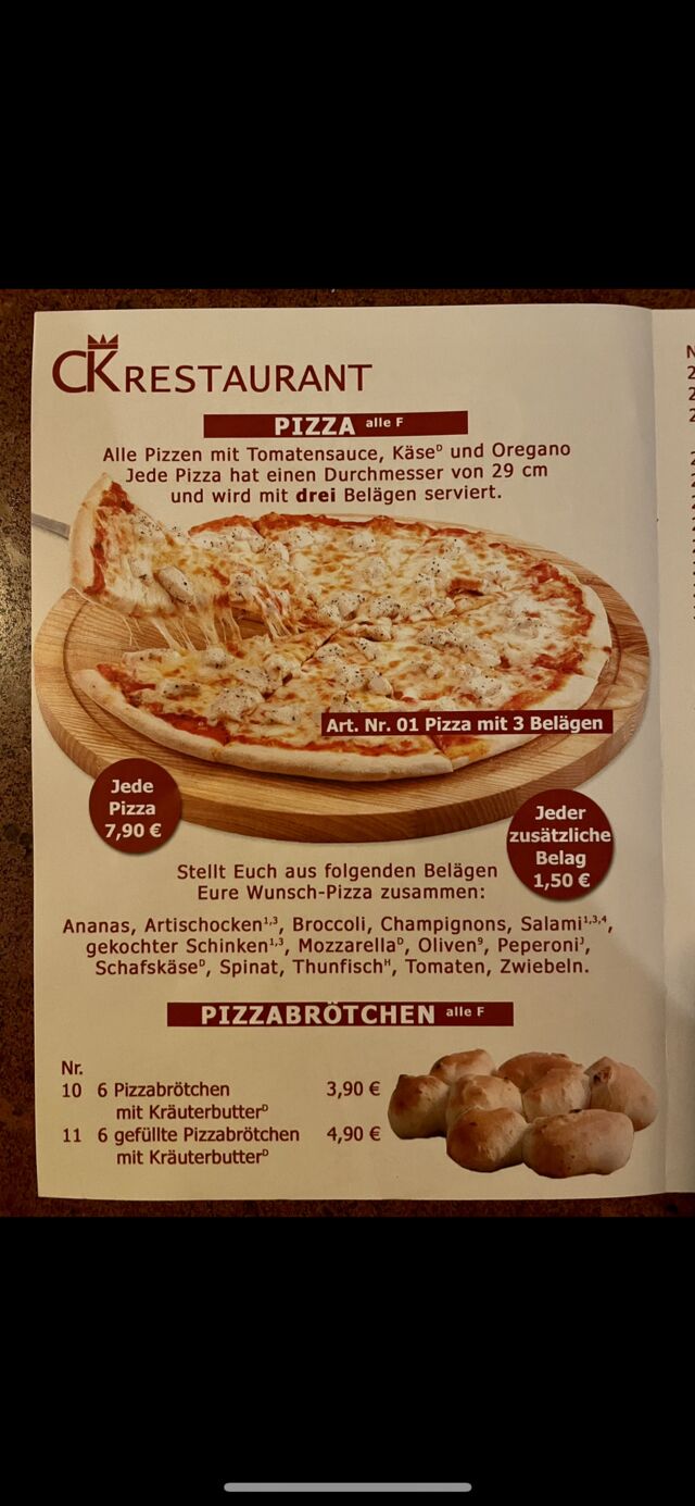 Lieferung Frei Haus ab 15,00 Euro
Von 17:00 bis 22:00
Außer Donnerstags 