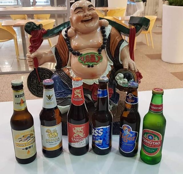 Seleção de cervejas asiáticas