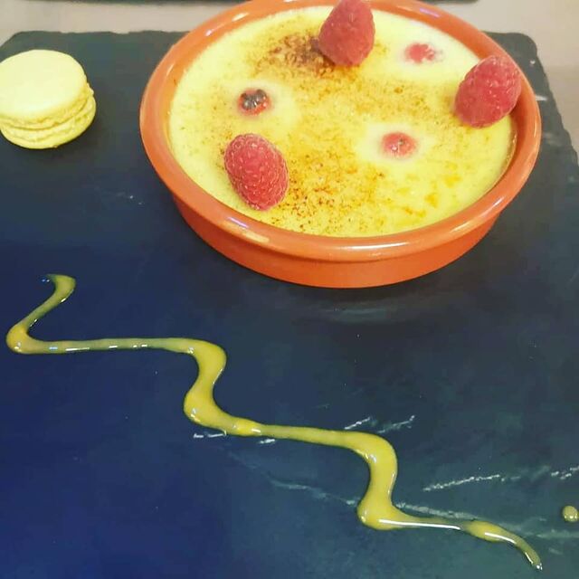 la crème catalane à la framboise