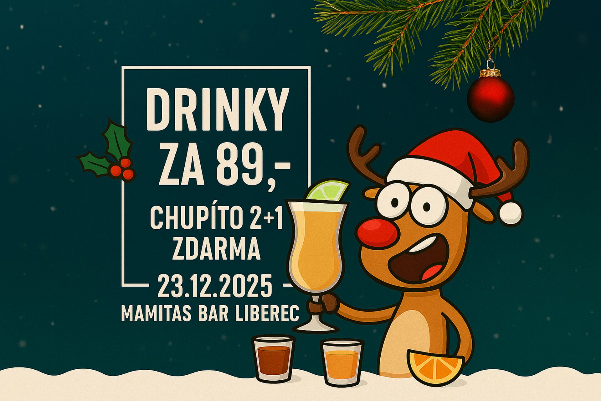 Předvánoční drinky za 89,-