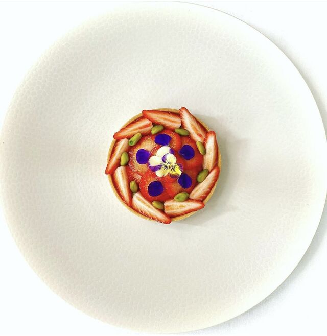 -Tartelette aux Fraises Guariguette et pistache 