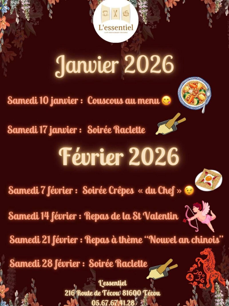 Calendrier animations Janvier / Février 2026