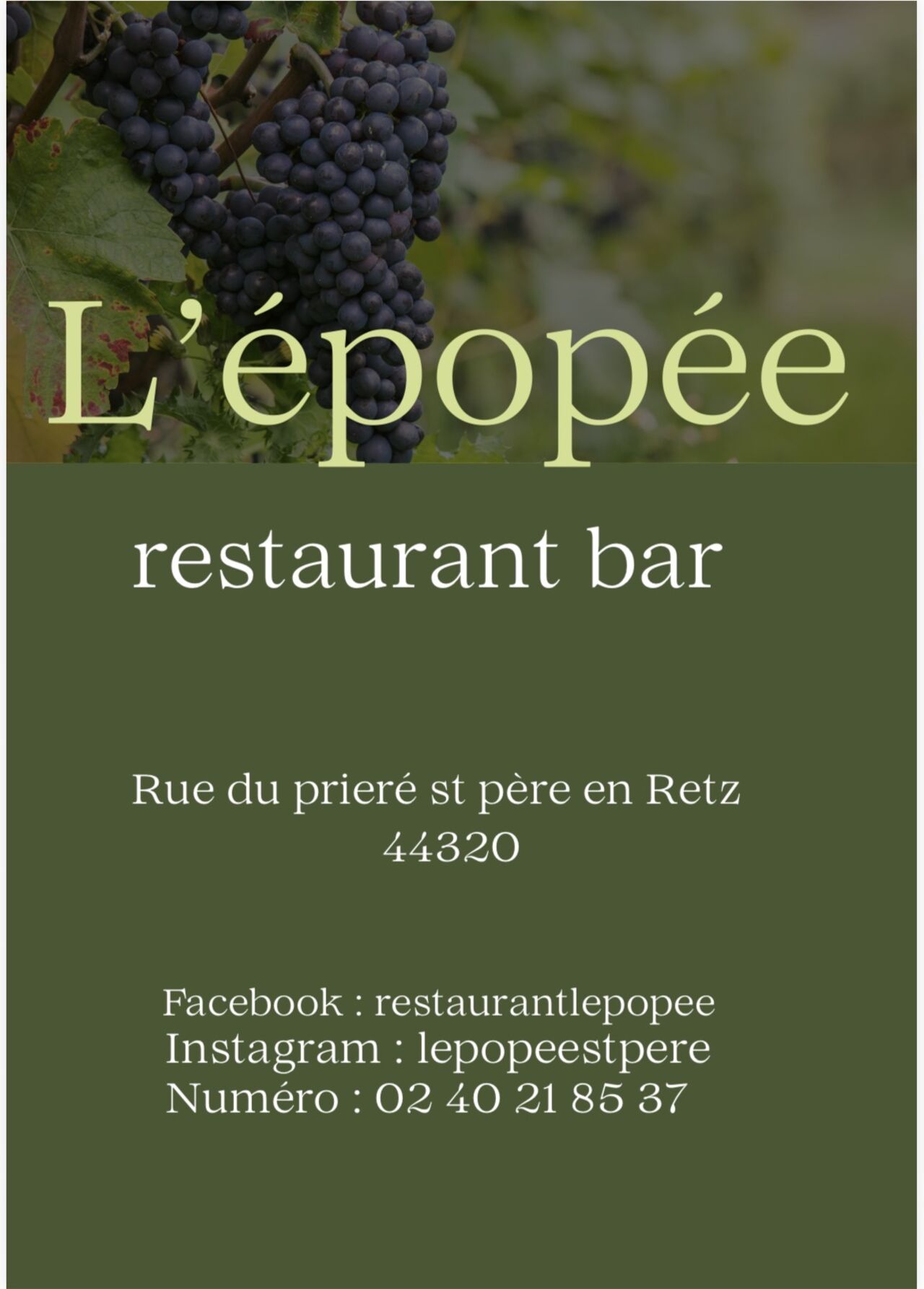 L’épopée restaurant saint pere en Retz