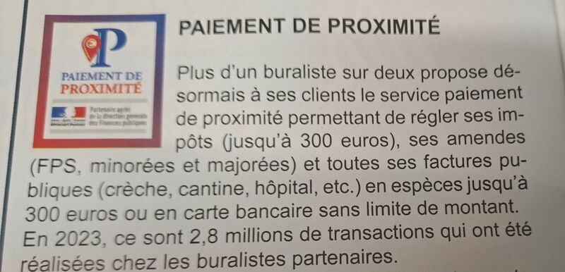 Service Paiement de proximité