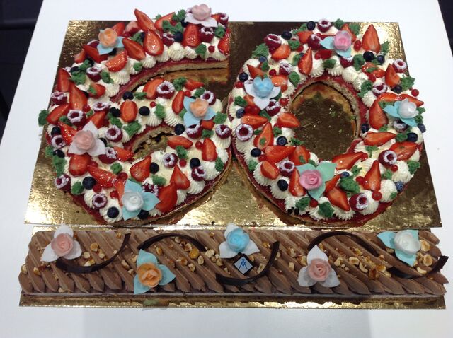 gâteau forme jardin bleu)