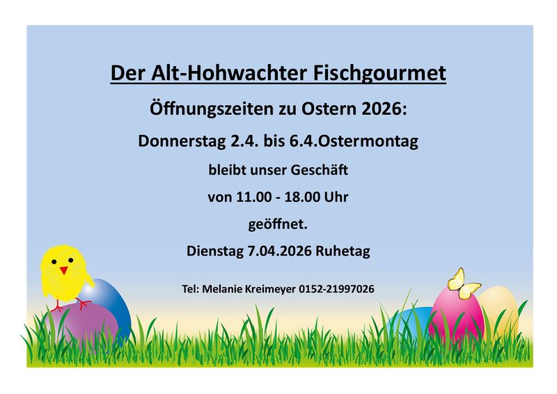 Öffnungszeiten Ostern 2026