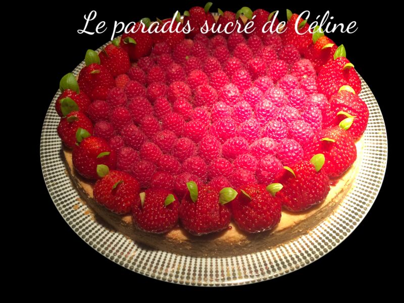 Tarte aux fruits rouges et basilic.