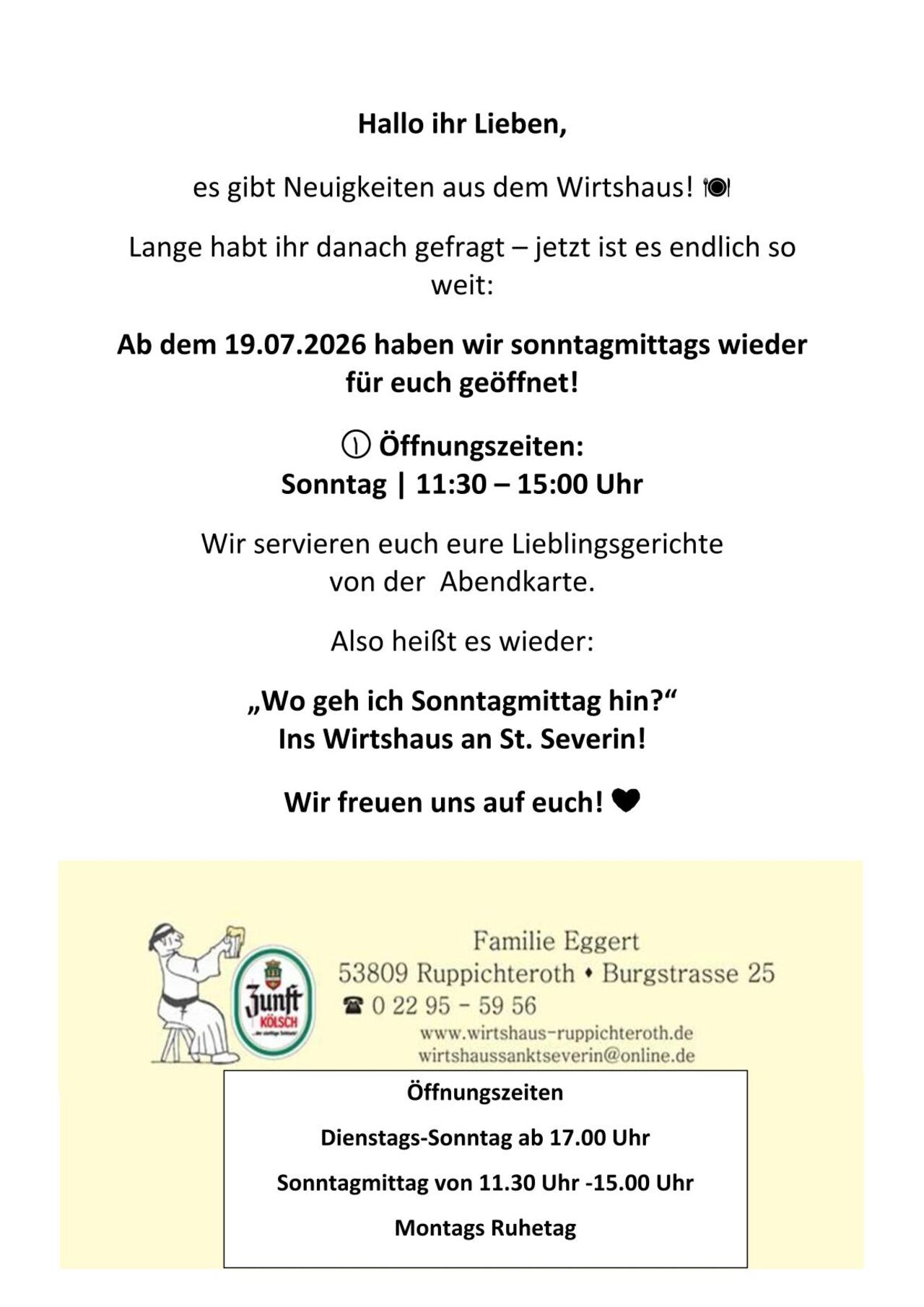 Sonntag Mittag