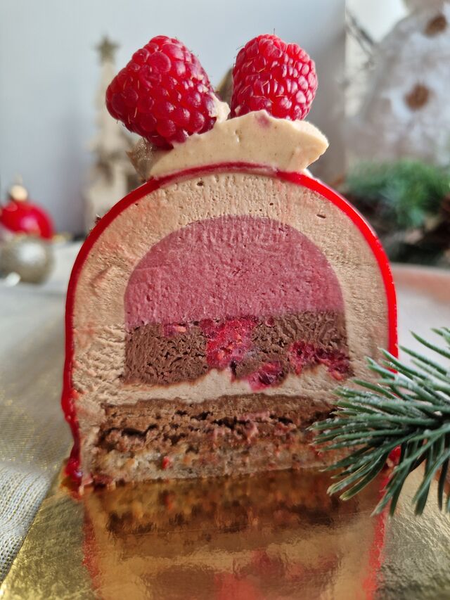 Bûche Chocorouge coupe horizontale