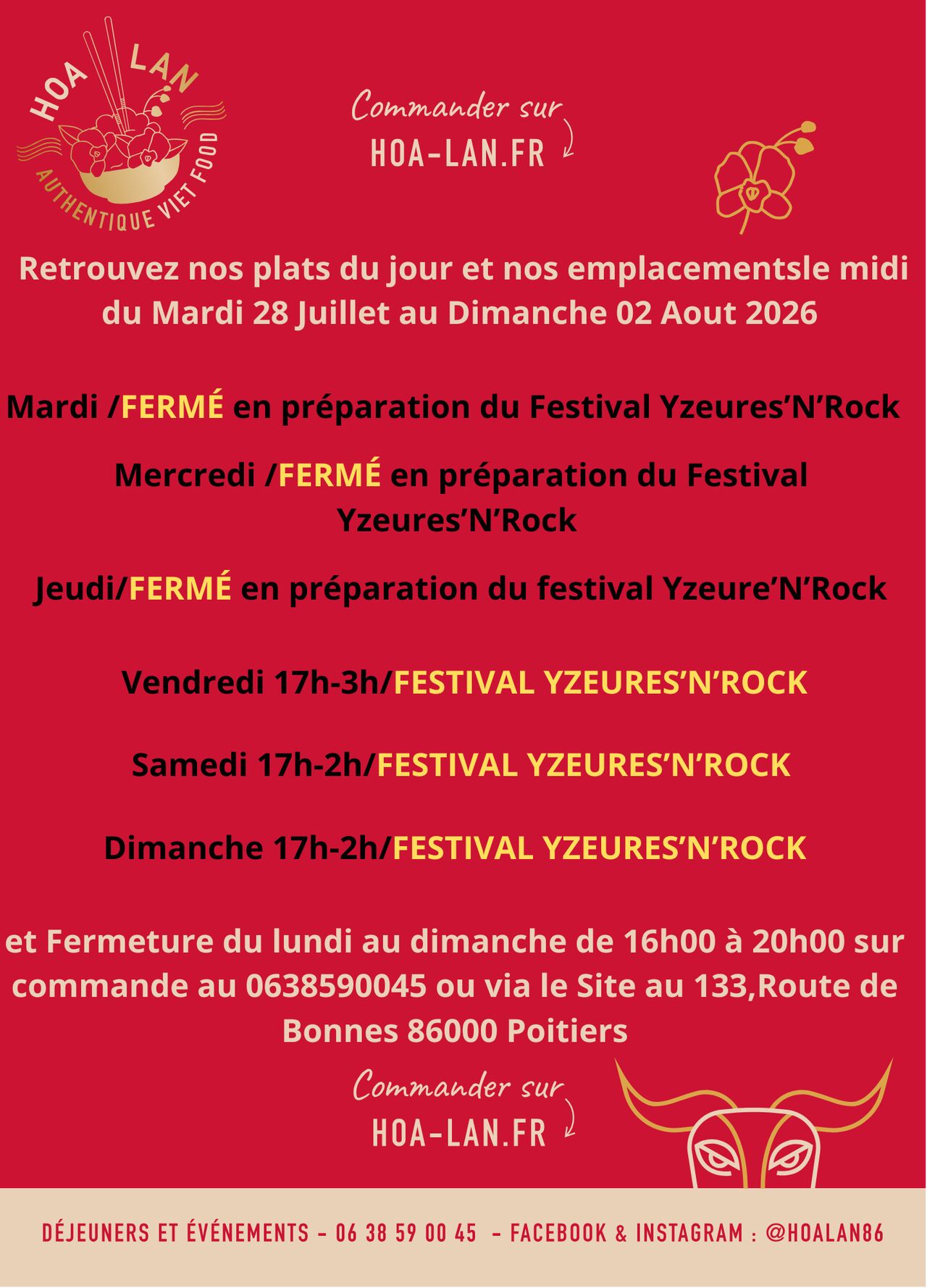 Semaine du 28 Juillet au 02 Aout 2026