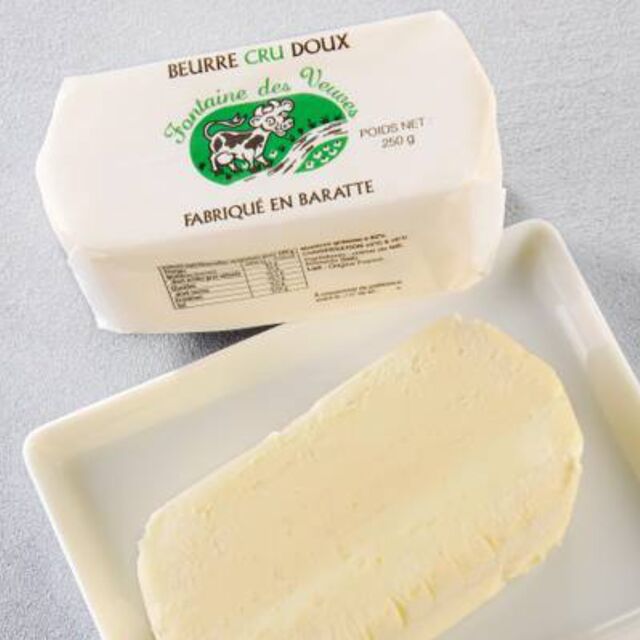 Beurre cru aux grains de sel - 250gr - 3,58€