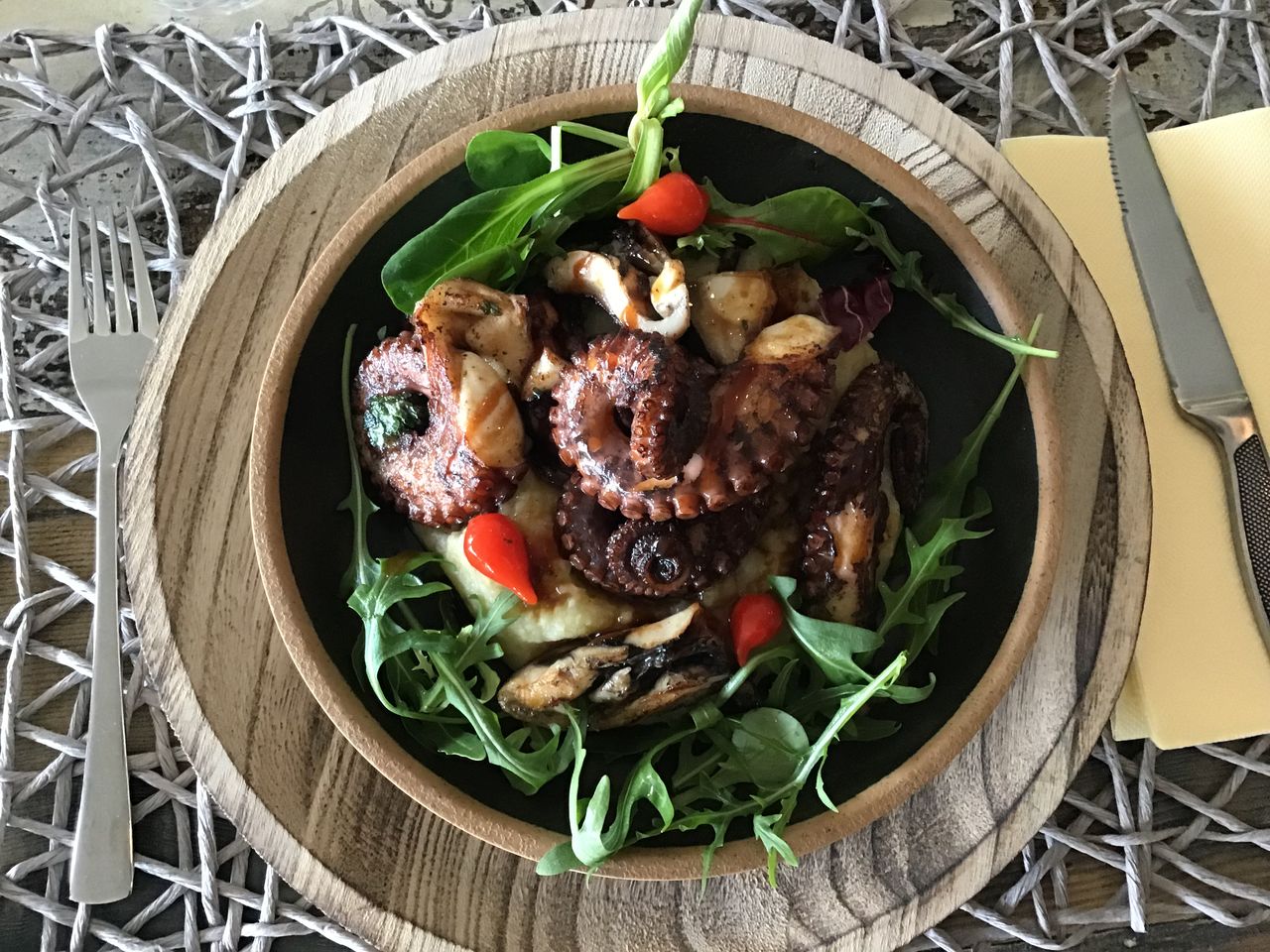 Poulpe saté cacahuète