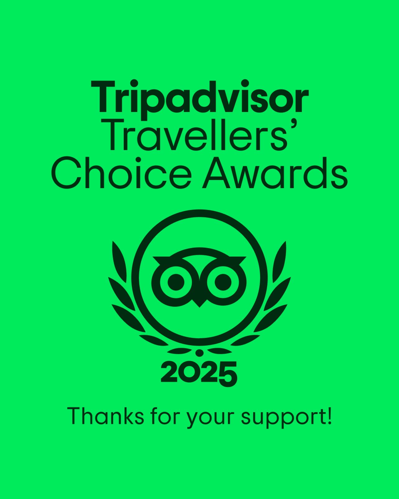 Tripadvisor Travellersโ Choice 2025 ๐