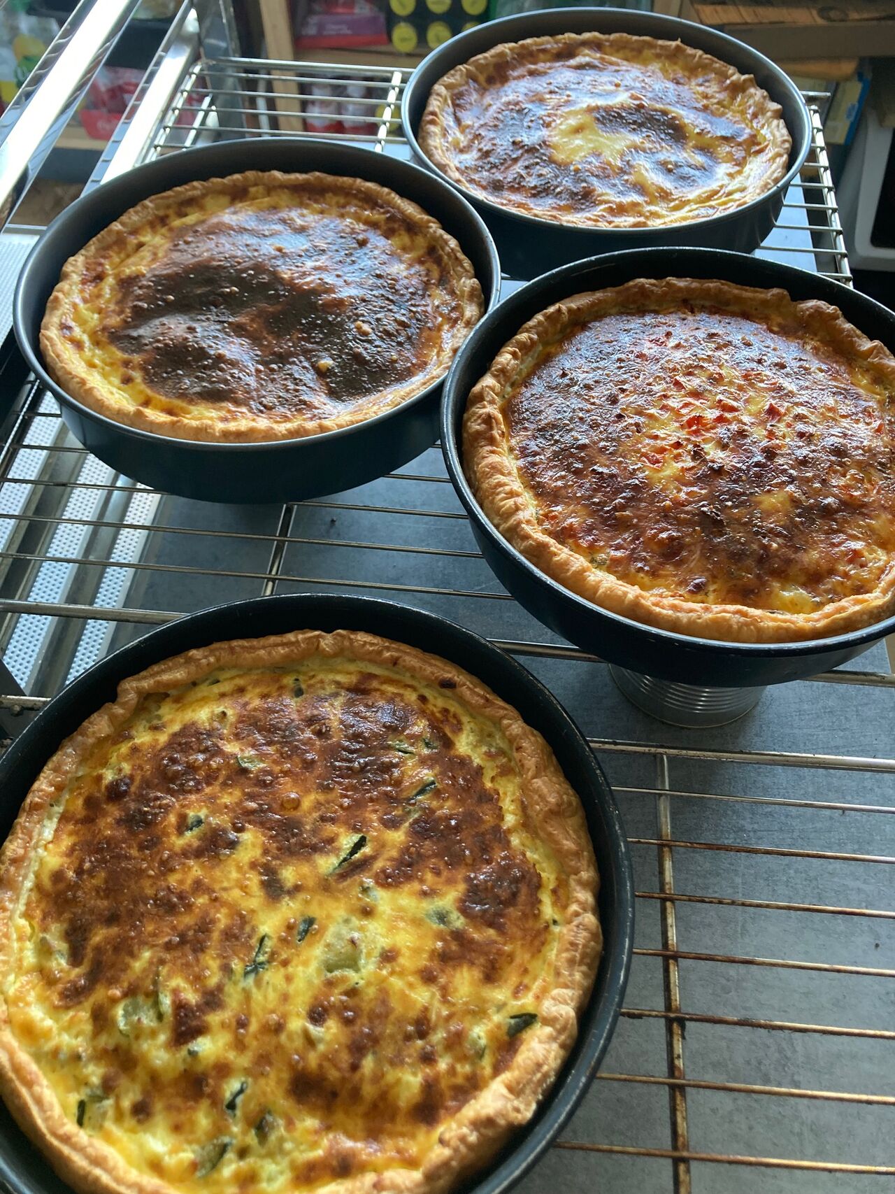 Quiches Lorraine, Courgettes et tomates chèvre