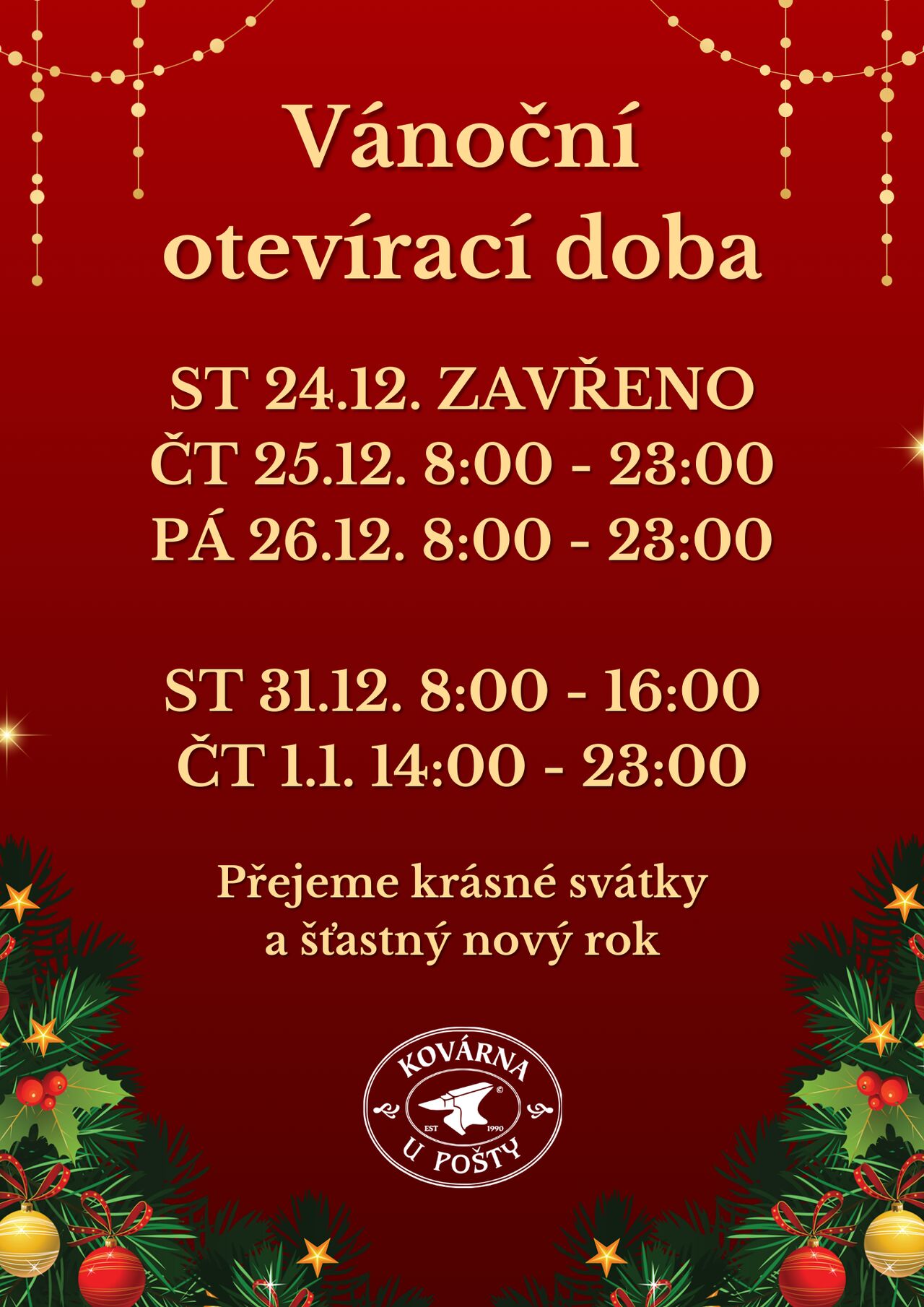 Vánoční otevírací doba