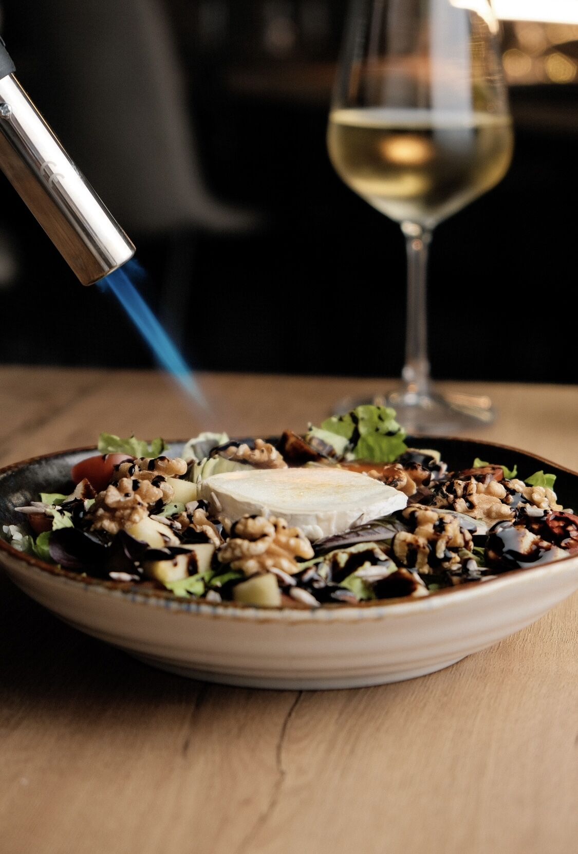 Ensalada de queso de cabra