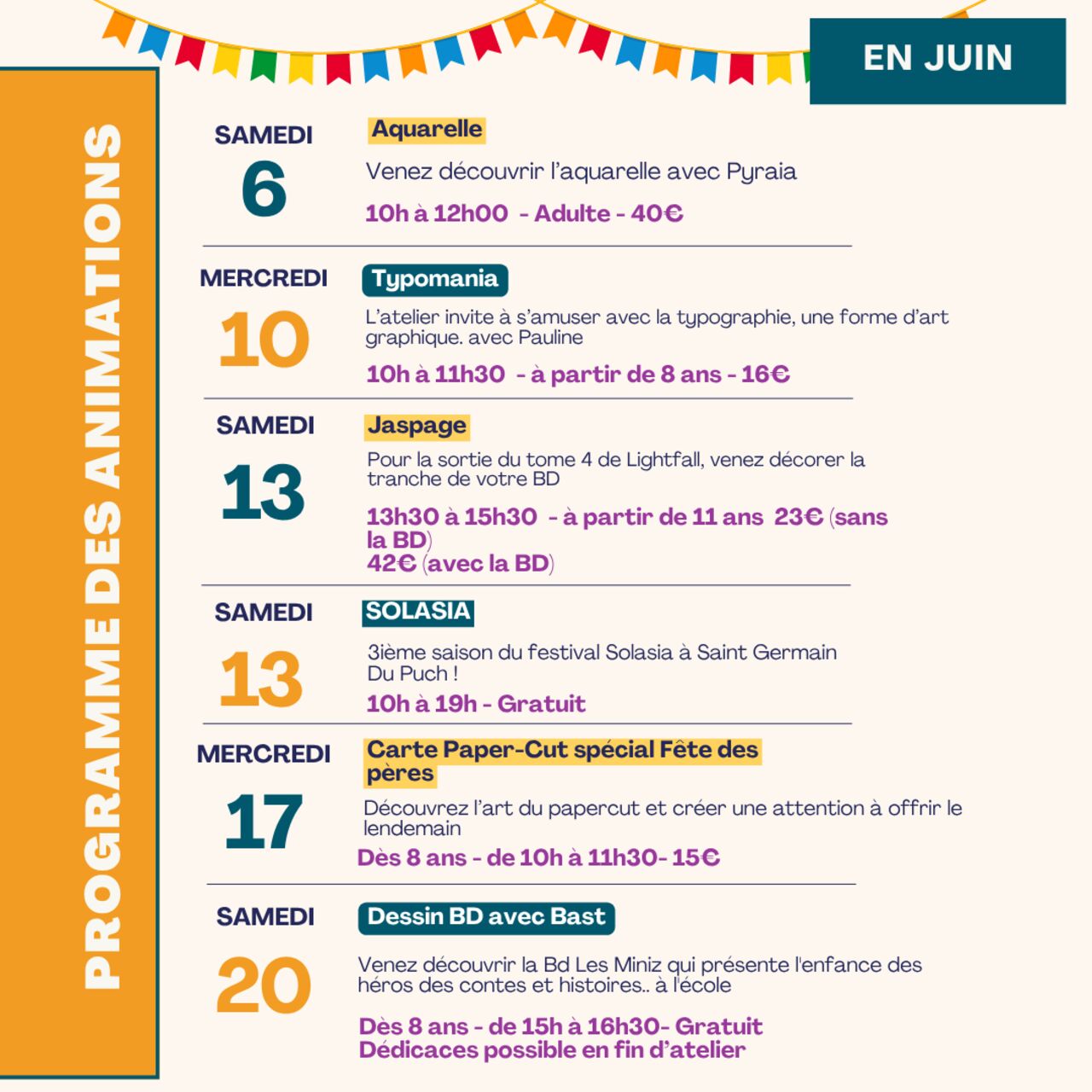 Programme du JUIN 🌞