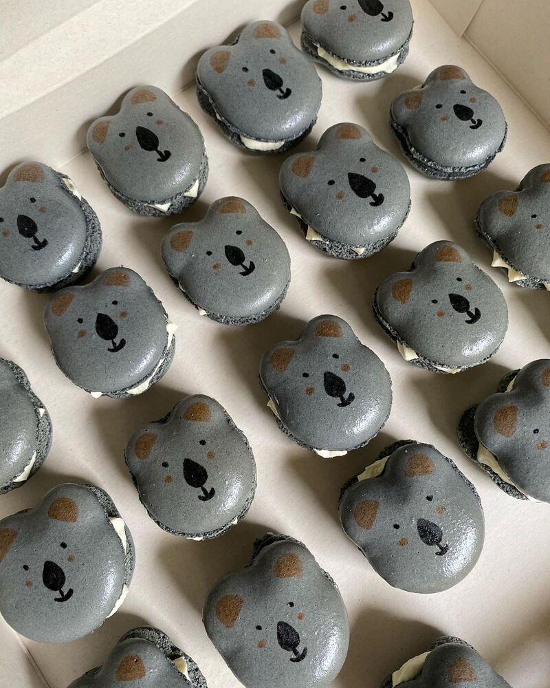 Les macarons Koala à la rose