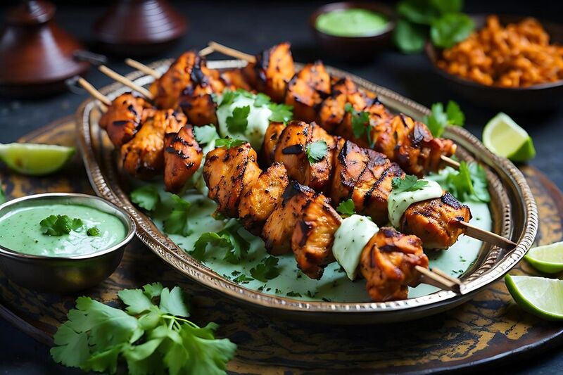 Brochettes de poulet Tikka