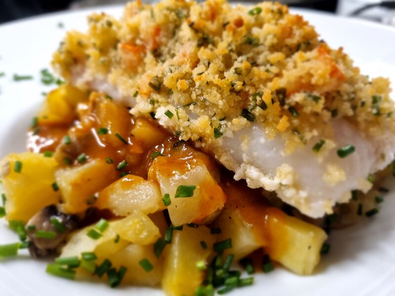 Merlu en croûte d'herbes 