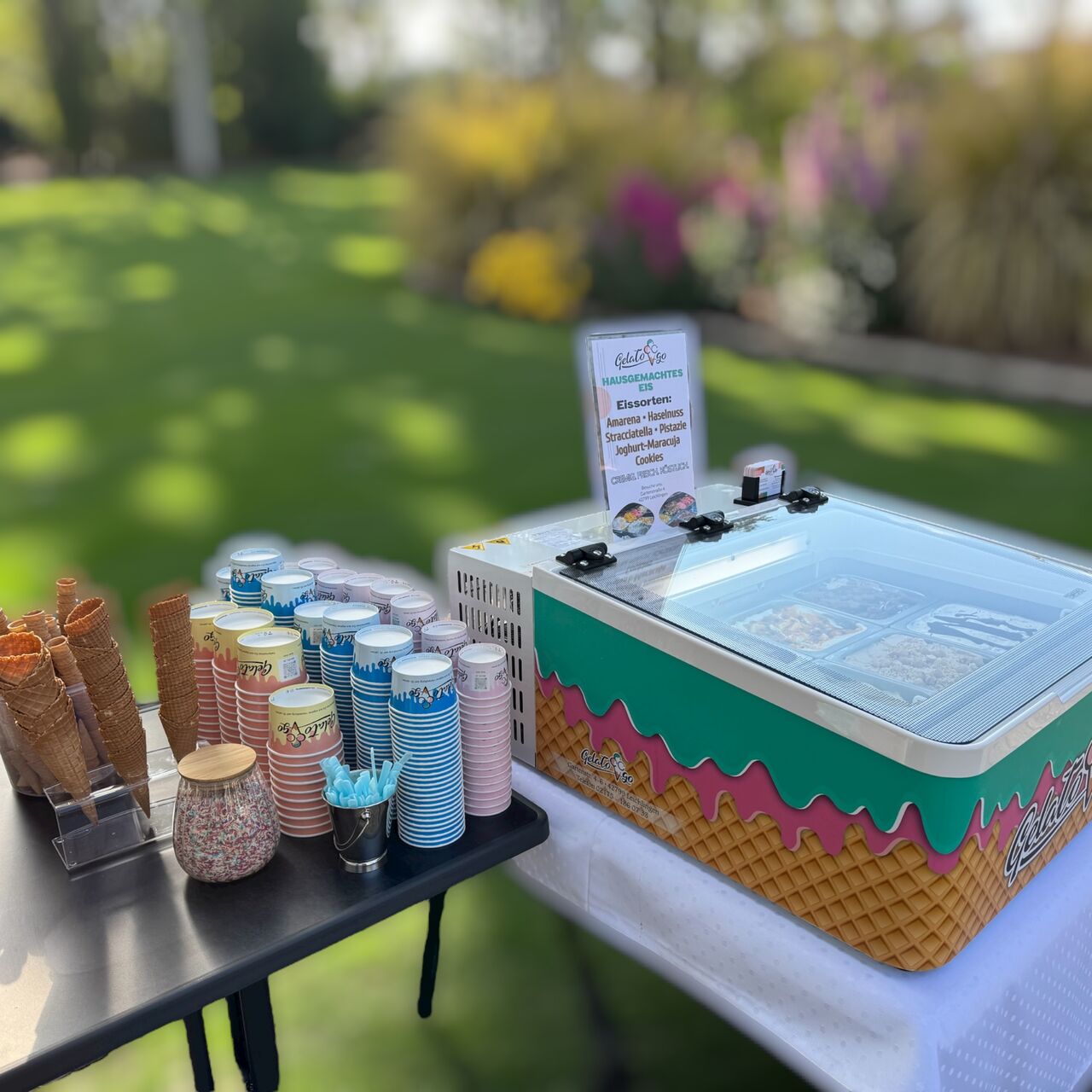 Mobile Tisch-Eisvitrine (Selbstbedienung)