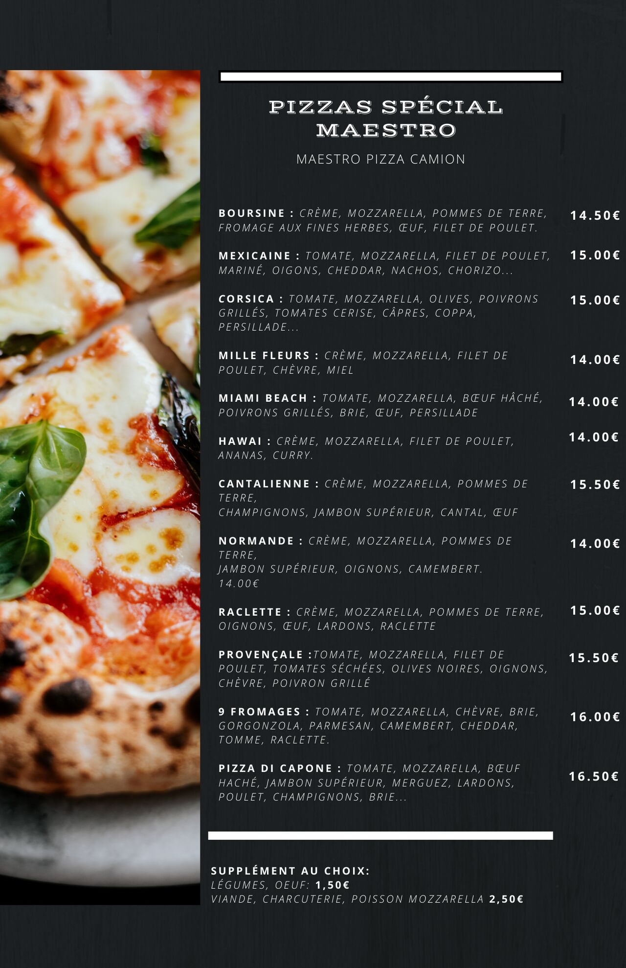 Pizzas Spécial maestro