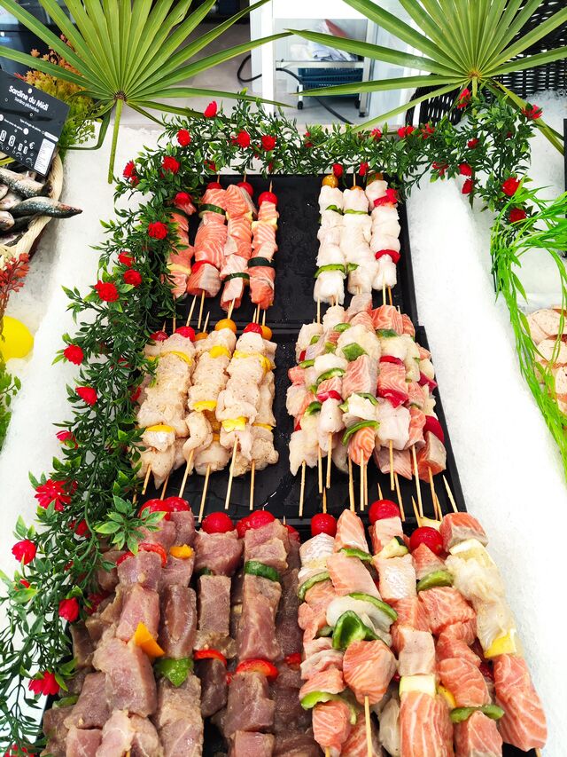 Assortiments de brochettes
Thon / cabillaud / Saumon