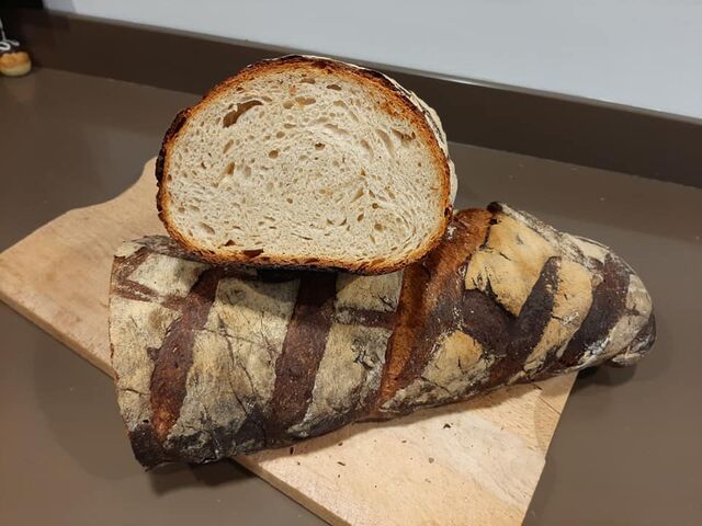 Pain au levain à l'ancienne. 