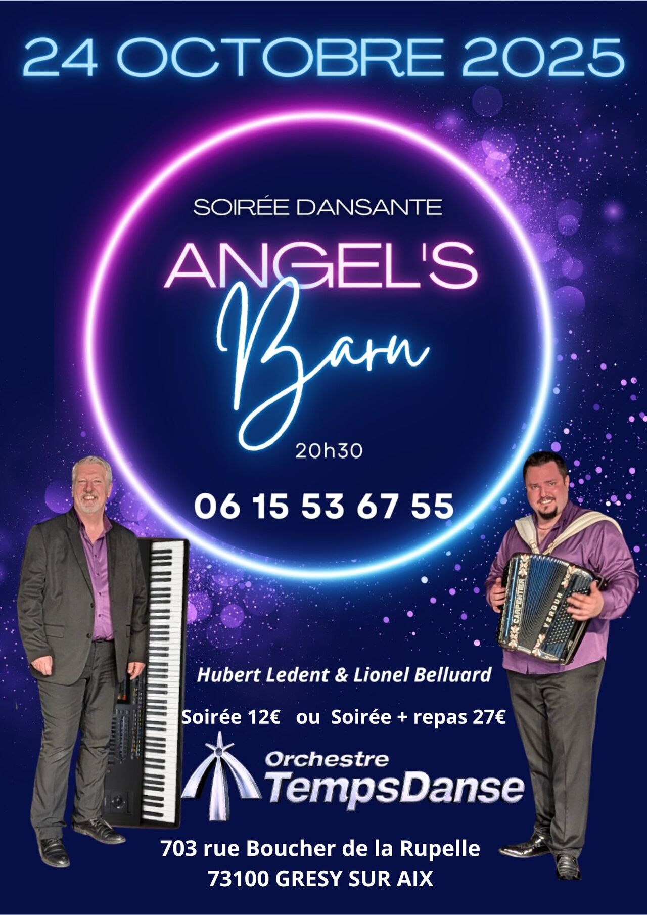 VENDREDI 24 OCTOBRE : SOIREE DANSANTE animée par TEMPS DANSE