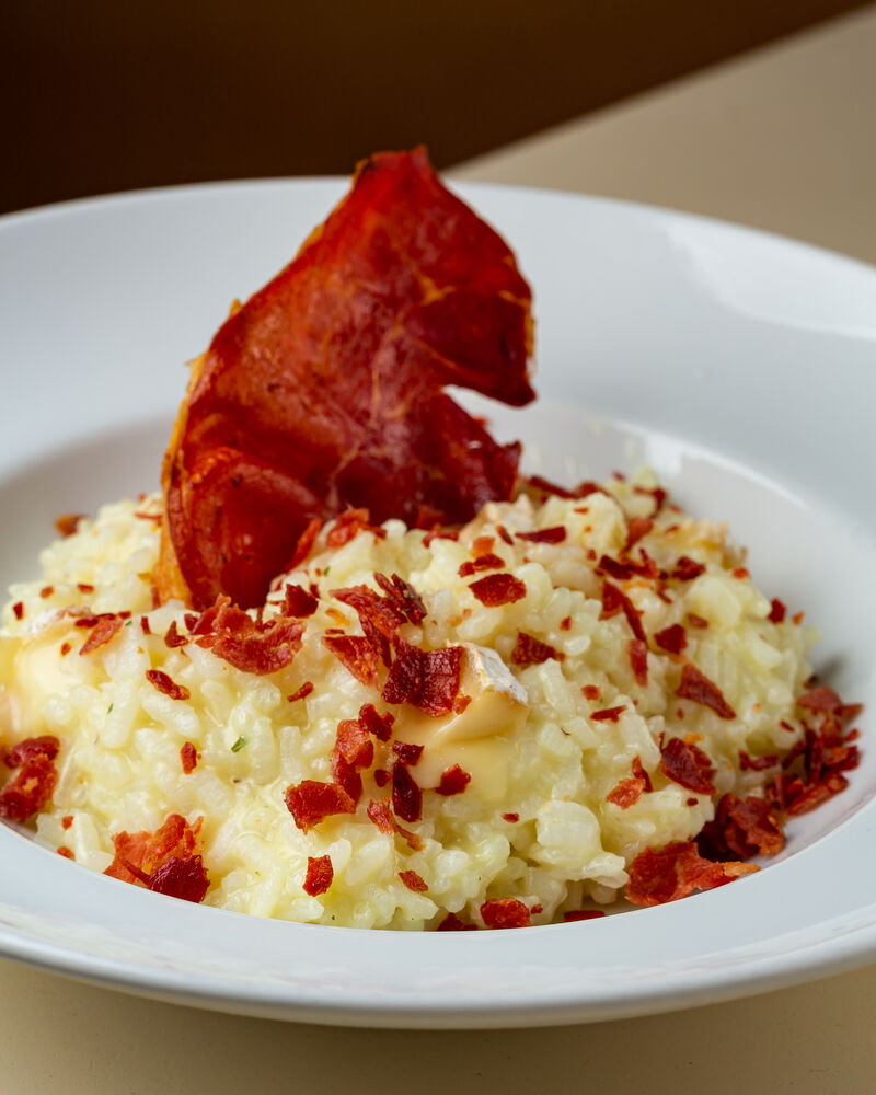 Risoto de queijo brie e Parma