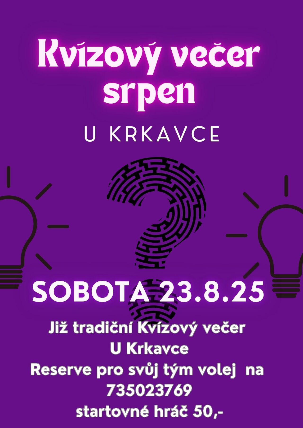 🆗 23.8.2025 Kvíz večer U Krkavce Orlová