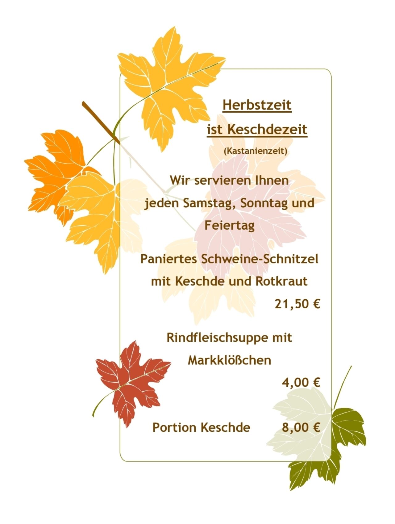 Herbstzeit ist Keschdezeit 🌰