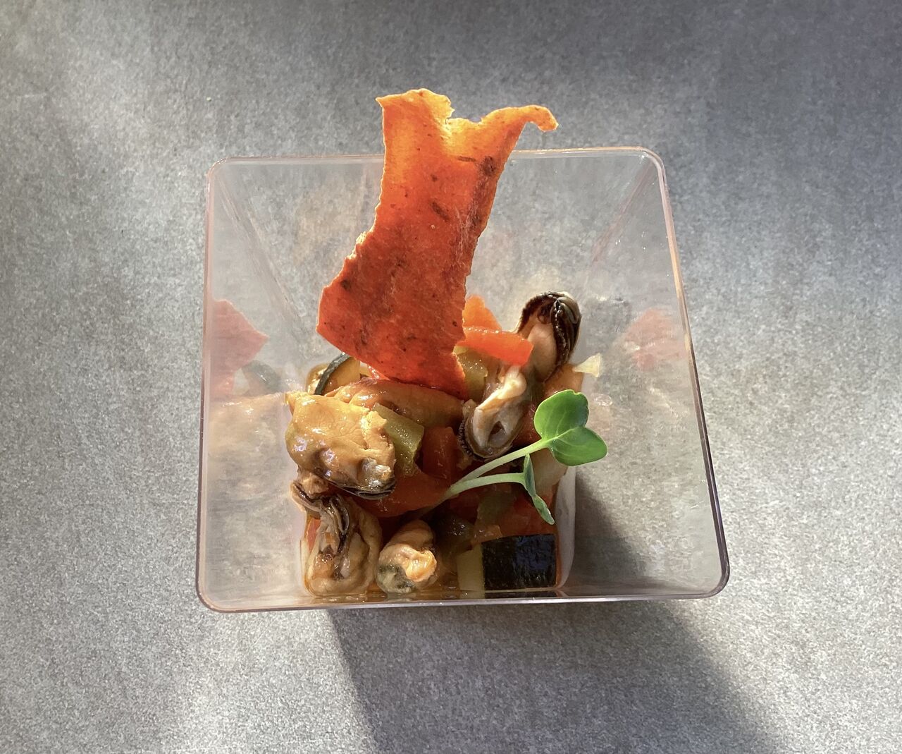 Escabeche, tuile de poivron