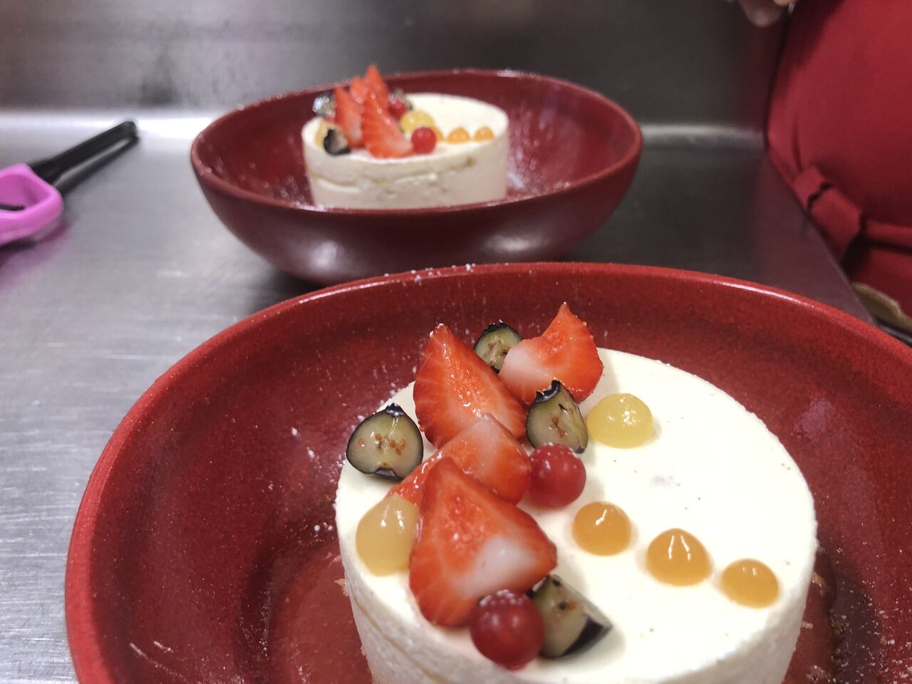 Entremet pêche verveine 