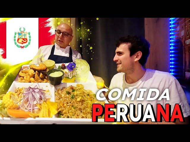 Probando comida peruana