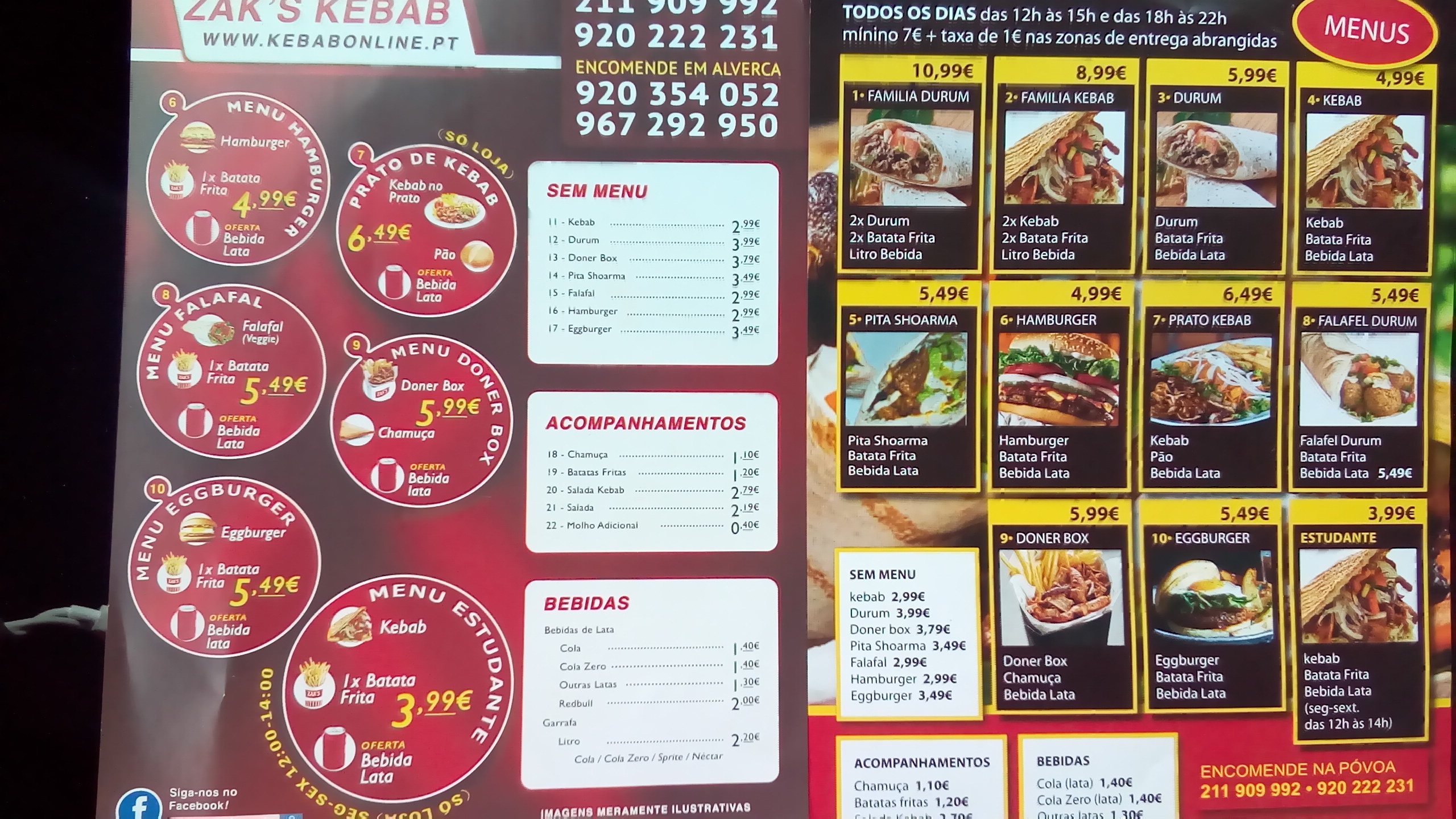 Zak's Snacks & Kebab(Kebabonline.pt) - Restaurante Póvoa de Santa Iria ...