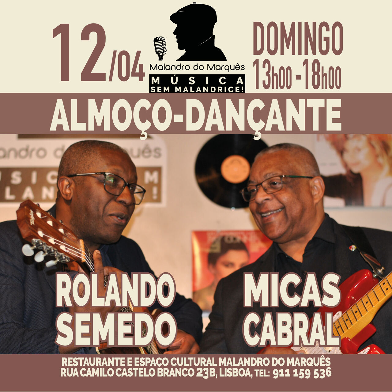 Almoço-Dançante com MICAS CABRAL e ROLANDO SEMEDO