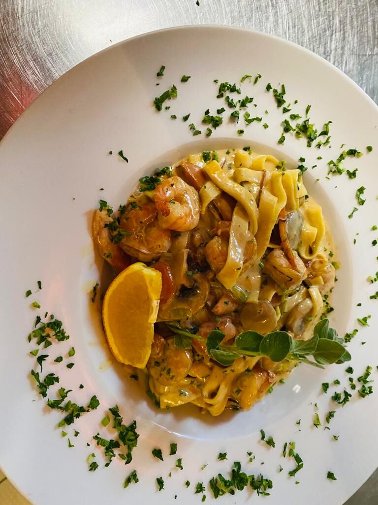 Tagliatelle mit garnelen